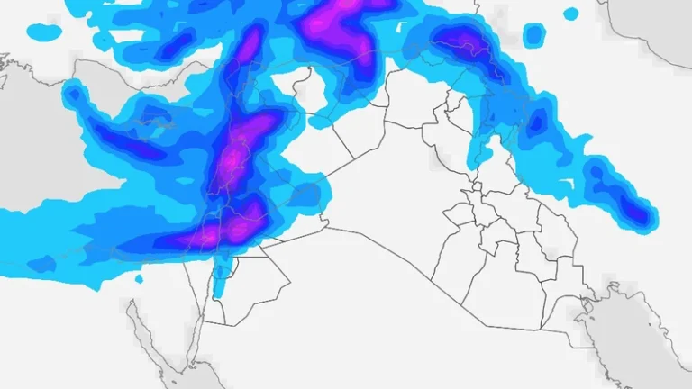 الأردن: منخفض جوي جديد الثلاثاء مُصنّف من الدرجة الثالثة متوسط – عالي الفعالية يجلب أمطارًا غزيرة للغاية ورياحًا قوية | طقس العرب